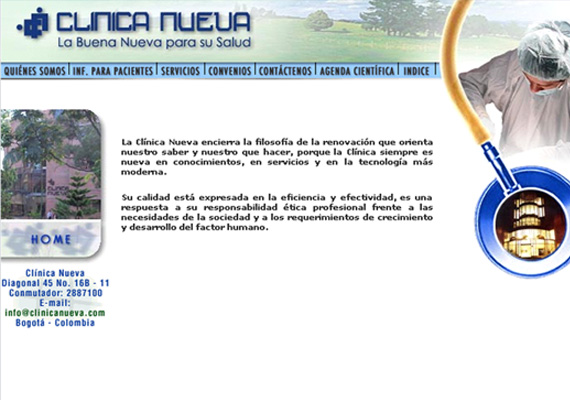 Página Web desarrollada para La Clínica Nueva.