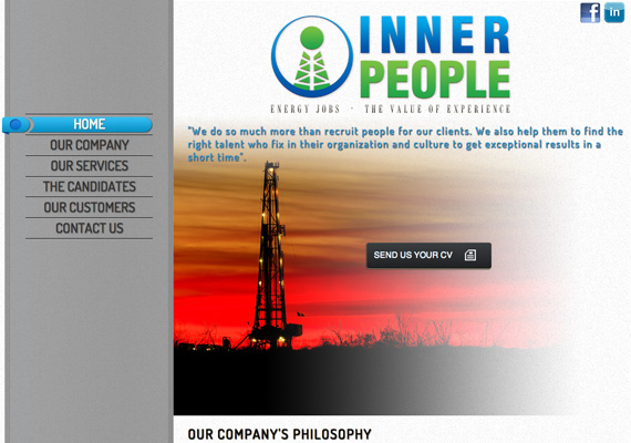 Página Web desarrollada para Inner People.