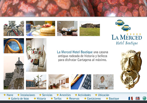 Página Web desarrollada para La Merced Hotel Boutique en Cartagena.